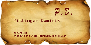 Pittinger Dominik névjegykártya